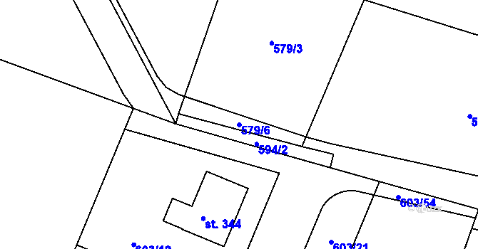 Parcela st. 579/6 v KÚ Hrobce, Katastrální mapa
