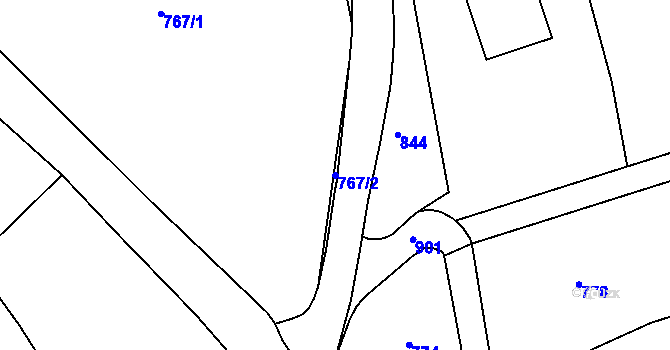 Parcela st. 767/2 v KÚ Chouč, Katastrální mapa