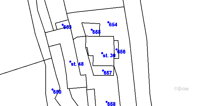 Parcela st. 30 v KÚ Kučlín, Katastrální mapa