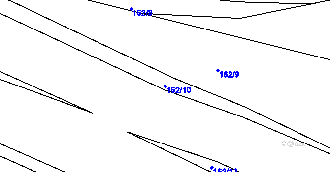 Parcela st. 162/10 v KÚ Mirošovice, Katastrální mapa