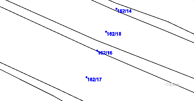 Parcela st. 162/16 v KÚ Mirošovice, Katastrální mapa