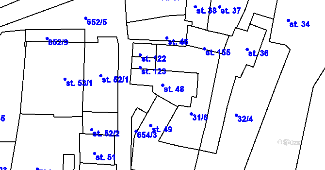 Parcela st. 48 v KÚ Razice, Katastrální mapa