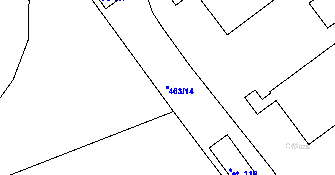 Parcela st. 463/14 v KÚ Razice, Katastrální mapa