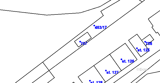 Parcela st. 757 v KÚ Razice, Katastrální mapa