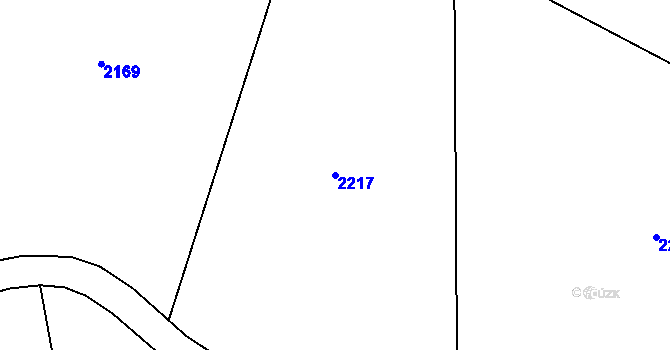 Parcela st. 2217 v KÚ Hrobice, Katastrální mapa