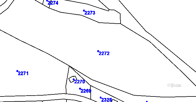 Parcela st. 2272 v KÚ Hrobice, Katastrální mapa