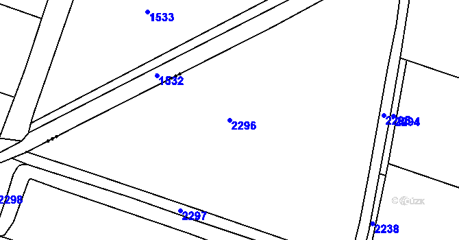 Parcela st. 2296 v KÚ Hrobice, Katastrální mapa