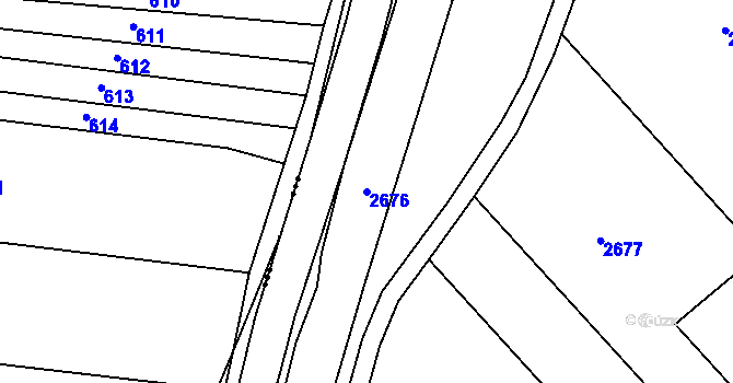 Parcela st. 2676 v KÚ Hrobice, Katastrální mapa