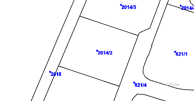 Parcela st. 2014/2 v KÚ Hrobice, Katastrální mapa