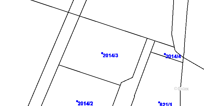 Parcela st. 2014/3 v KÚ Hrobice, Katastrální mapa