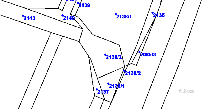 Parcela st. 2138/2 v KÚ Hrobice, Katastrální mapa