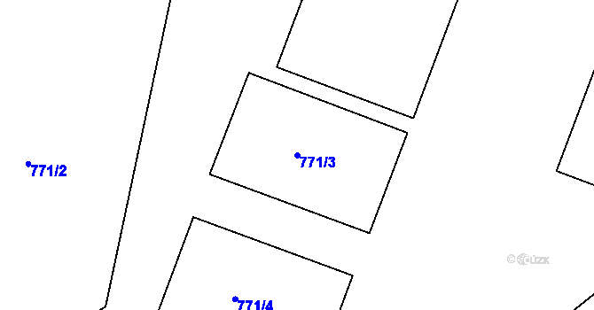 Parcela st. 771/3 v KÚ Hrobice na Moravě, Katastrální mapa
