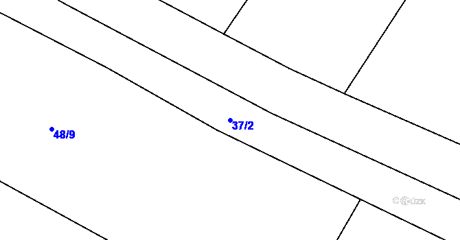Parcela st. 37/2 v KÚ Kozmice u Chýnova, Katastrální mapa