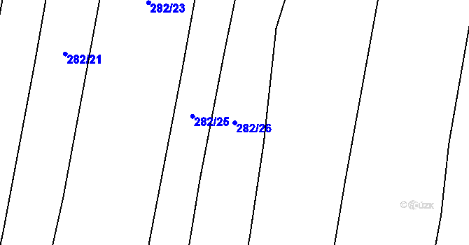 Parcela st. 282/26 v KÚ Kozmice u Chýnova, Katastrální mapa
