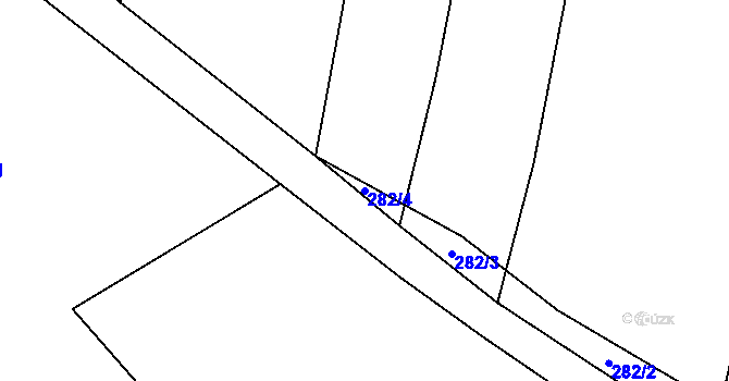 Parcela st. 282/4 v KÚ Kozmice u Chýnova, Katastrální mapa