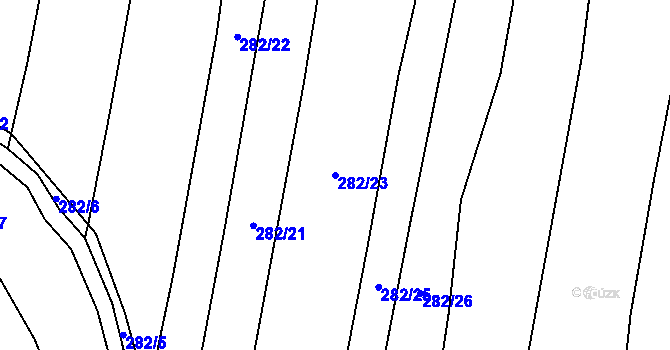 Parcela st. 282/23 v KÚ Kozmice u Chýnova, Katastrální mapa