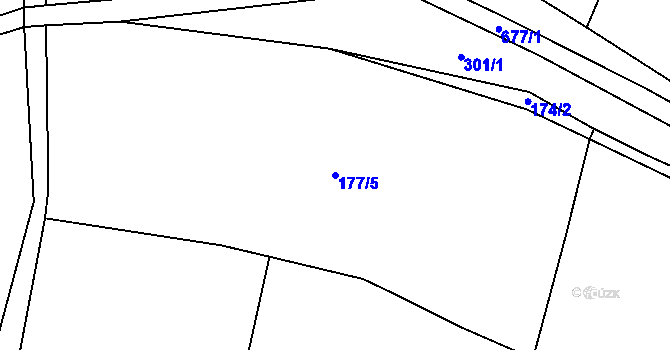 Parcela st. 177/5 v KÚ Lažany u Chýnova, Katastrální mapa