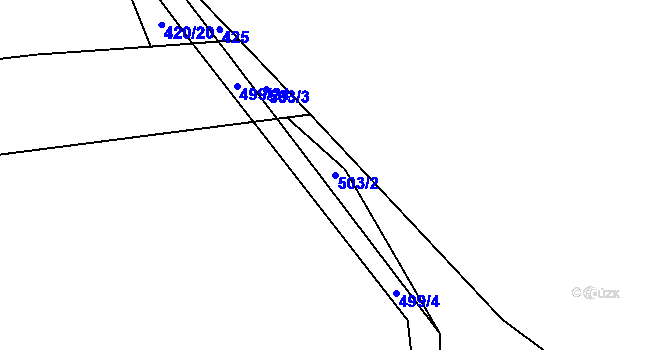 Parcela st. 503/2 v KÚ Lažany u Chýnova, Katastrální mapa