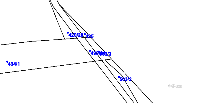 Parcela st. 503/3 v KÚ Lažany u Chýnova, Katastrální mapa