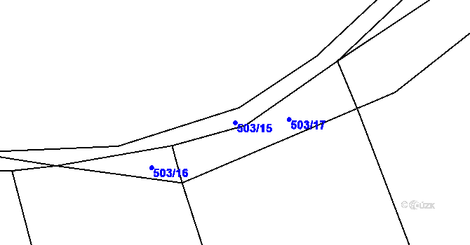 Parcela st. 503/15 v KÚ Lažany u Chýnova, Katastrální mapa