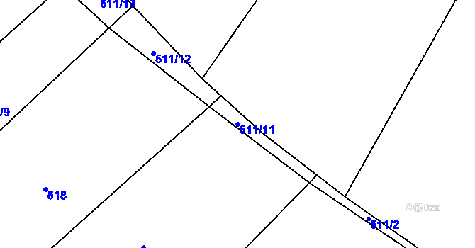 Parcela st. 511/11 v KÚ Lažany u Chýnova, Katastrální mapa
