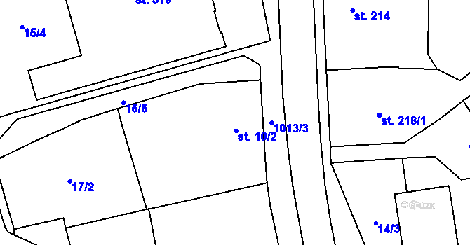 Parcela st. 10/2 v KÚ Hrochův Týnec, Katastrální mapa