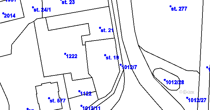 Parcela st. 19 v KÚ Hrochův Týnec, Katastrální mapa