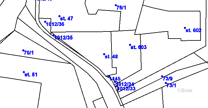Parcela st. 48 v KÚ Hrochův Týnec, Katastrální mapa