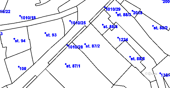 Parcela st. 87/2 v KÚ Hrochův Týnec, Katastrální mapa
