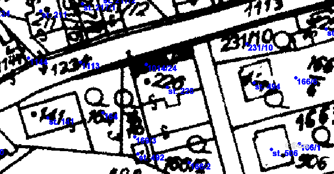 Parcela st. 226 v KÚ Hrochův Týnec, Katastrální mapa