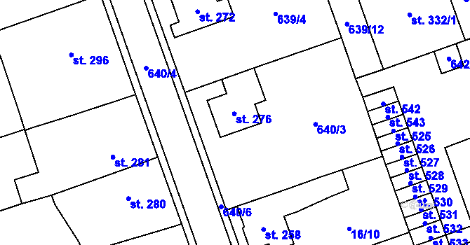 Parcela st. 276 v KÚ Hrochův Týnec, Katastrální mapa