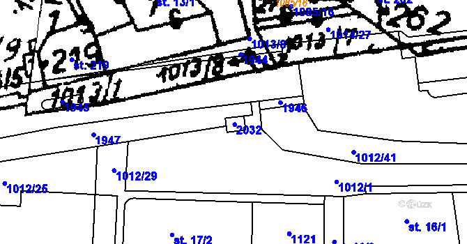 Parcela st. 301/1 v KÚ Hrochův Týnec, Katastrální mapa