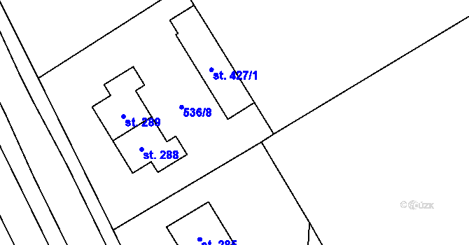Parcela st. 427/3 v KÚ Hrochův Týnec, Katastrální mapa