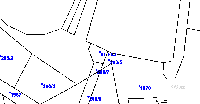 Parcela st. 503 v KÚ Hrochův Týnec, Katastrální mapa