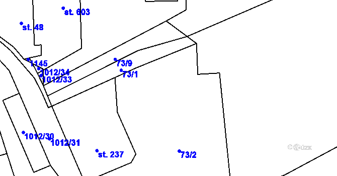 Parcela st. 73/3 v KÚ Hrochův Týnec, Katastrální mapa