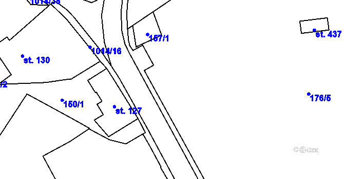 Parcela st. 156 v KÚ Hrochův Týnec, Katastrální mapa