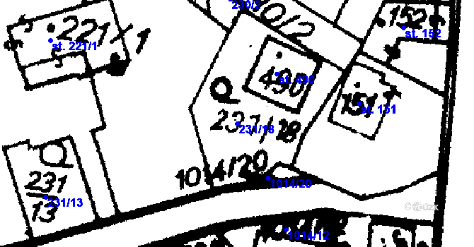 Parcela st. 231/18 v KÚ Hrochův Týnec, Katastrální mapa