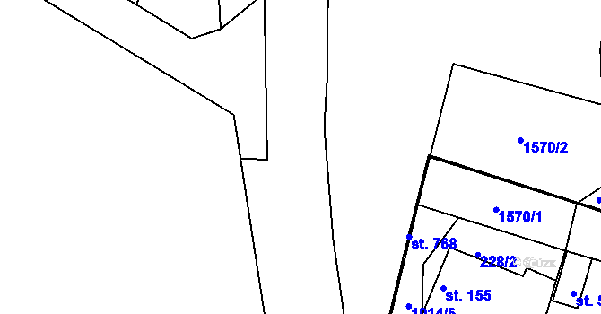 Parcela st. 234/3 v KÚ Hrochův Týnec, Katastrální mapa