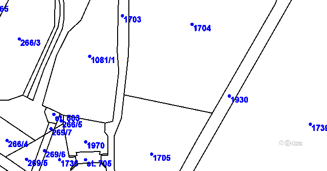 Parcela st. 271 v KÚ Hrochův Týnec, Katastrální mapa