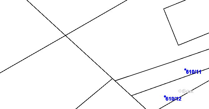 Parcela st. 610/6 v KÚ Hrochův Týnec, Katastrální mapa