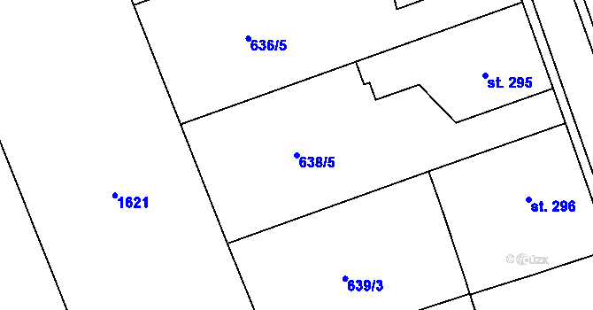 Parcela st. 638/5 v KÚ Hrochův Týnec, Katastrální mapa