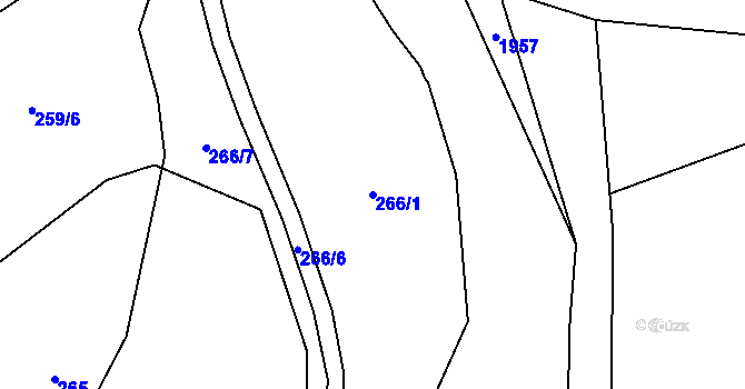 Parcela st. 266/1 v KÚ Hrochův Týnec, Katastrální mapa