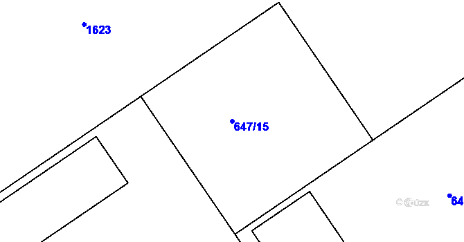 Parcela st. 647/15 v KÚ Hrochův Týnec, Katastrální mapa