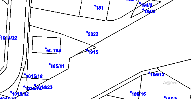 Parcela st. 1026/15 v KÚ Hrochův Týnec, Katastrální mapa