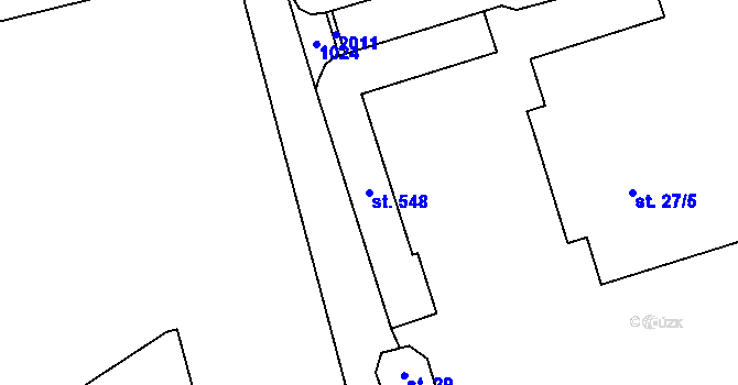 Parcela st. 548 v KÚ Hrochův Týnec, Katastrální mapa