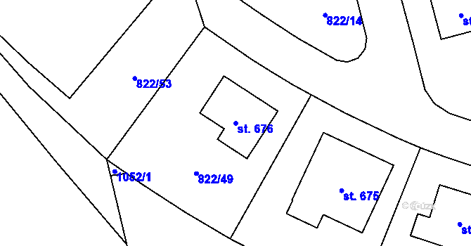 Parcela st. 676 v KÚ Hrochův Týnec, Katastrální mapa