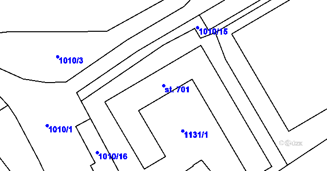 Parcela st. 701 v KÚ Hrochův Týnec, Katastrální mapa