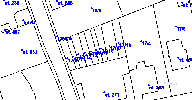 Parcela st. 17/15 v KÚ Hrochův Týnec, Katastrální mapa