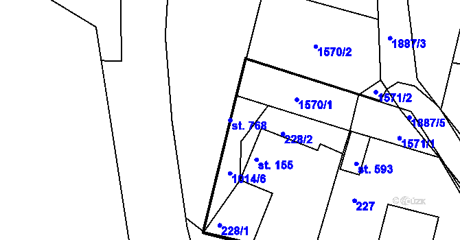 Parcela st. 768 v KÚ Hrochův Týnec, Katastrální mapa