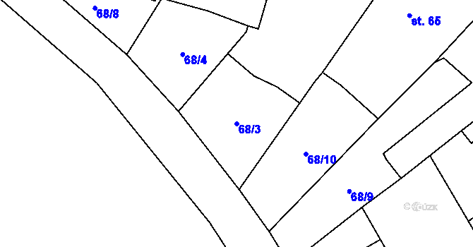 Parcela st. 68/3 v KÚ Stíčany, Katastrální mapa